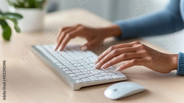Obraz Hands Typing on a Keyboard