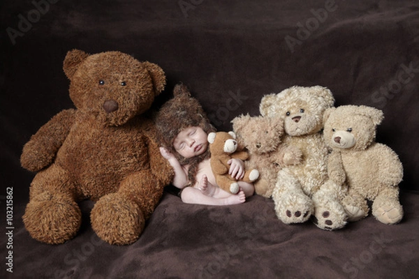 Obraz baby and teddy bears