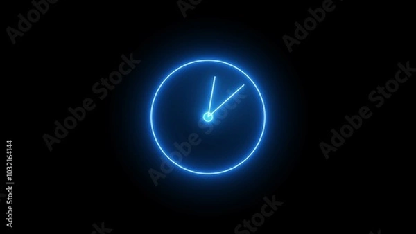 Fototapeta Clock icon, minimal style. arrow show6 hr. from number 12 to 6. Linear icon collection. Editable stroke. Vector illustration