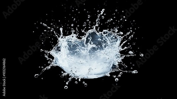 Fototapeta Captivating Water Splash on a Dark Background