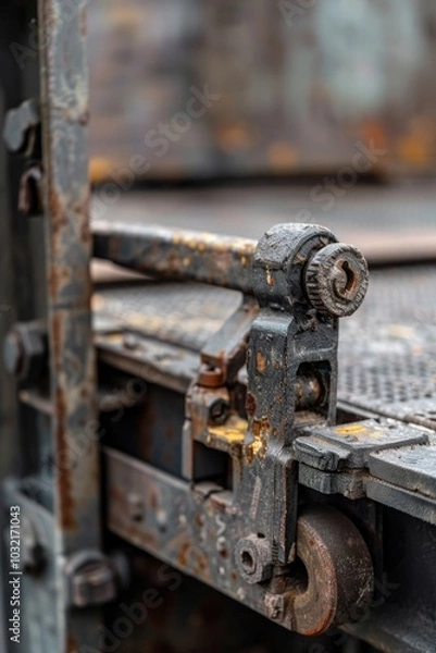 Fototapeta A detailed view of a rusty metal surface