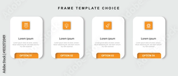 Fototapeta 4 table process infographic template with icons can be used for workflow, business information and presentation 