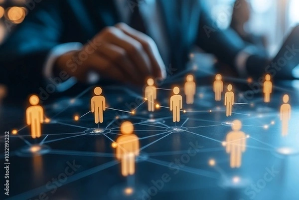 Fototapeta Outsourcing hiring outside worker to perform service, pass or transfer work to other team, remote work or telework concept, businessman boss pass or relay baton to outsource team to work, Generative A