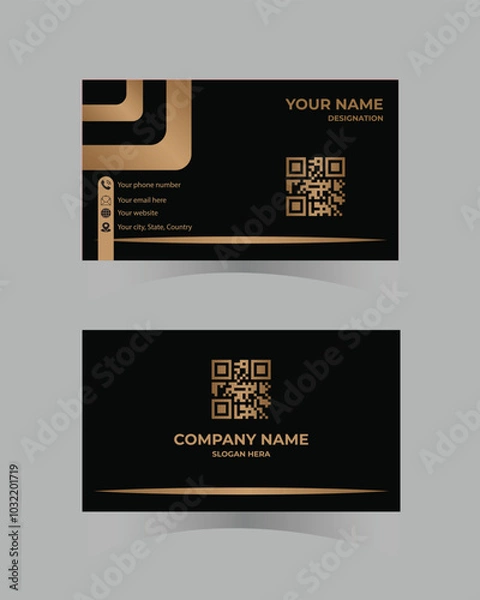 Fototapeta Modern and clean professional golden business card template