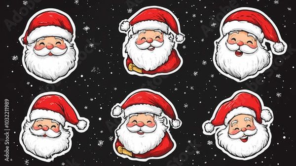 Fototapeta Santa claus sticker vector image