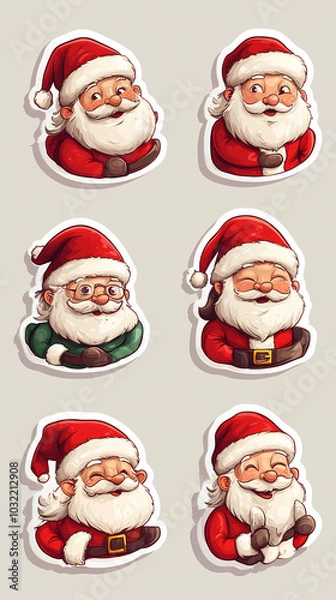 Fototapeta Santa claus sticker vector image