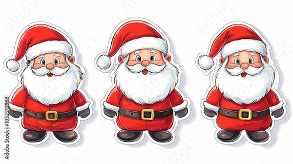 Fototapeta Santa claus sticker vector image