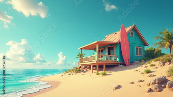 Fototapeta 해변의 집