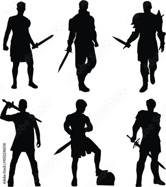 Obraz Warrior man silhouette