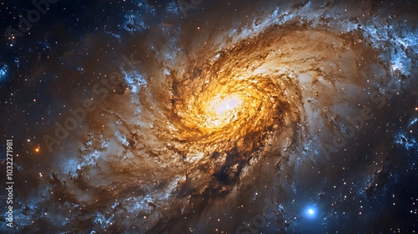 Fototapeta A celestial masterpiece of swirling gas clouds and radiant stars creating a breathtaking view of the cosmos