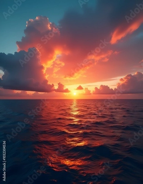 Fototapeta Blazing Sunset, Dramatic Sky