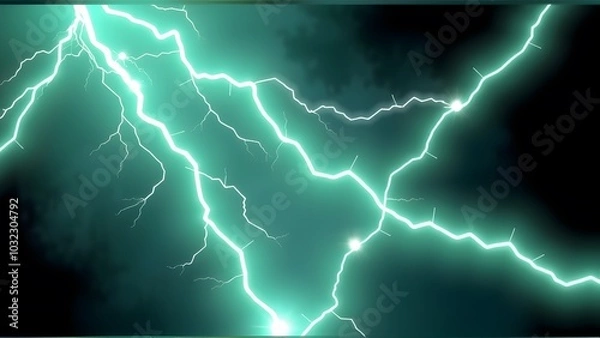 Fototapeta lightning in the night sky