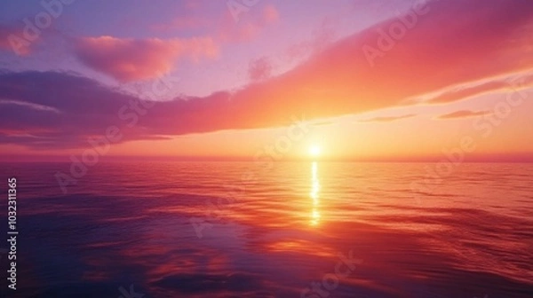 Fototapeta a beautiful view with a sky with shades of orange, red, purple and sometimes golden