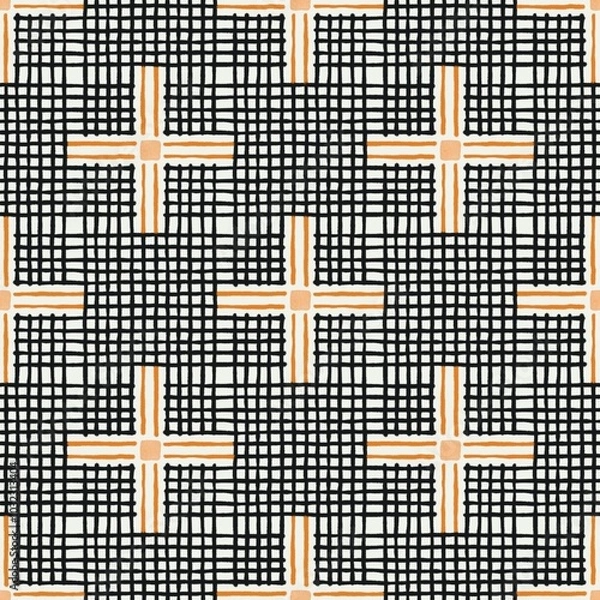 Fototapeta lines seamless pattern on white background. Texture for textile, paper, wrapping, bedding, blankets.