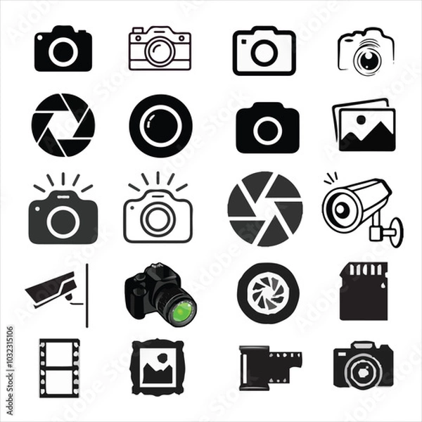 Obraz Cemera vector icon set 