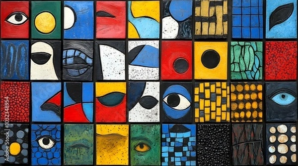 Fototapeta Fusion of global cultures in one design, featuring symbols and patterns from different parts of the world
