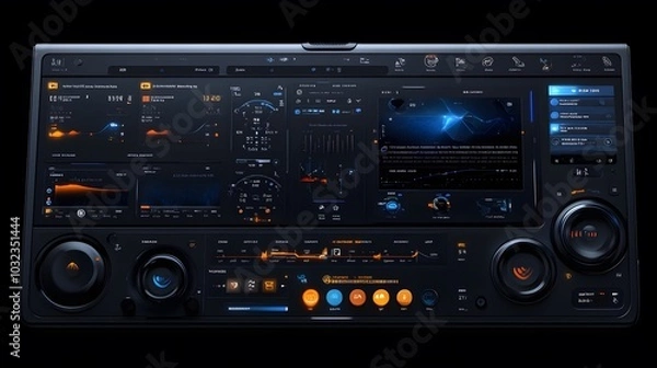 Fototapeta Digital interface with neumorphism aesthetics, blending minimalist flat design and soft, raised edges