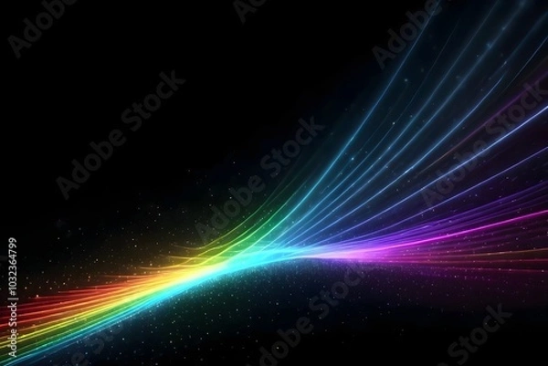 Obraz Abstract digital texture of colorful rays on a dark backgroun