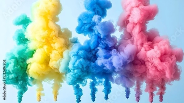Obraz Soft pastel colors gently flowing and blending into each other creating a dreamy ethereal and visually captivating composition