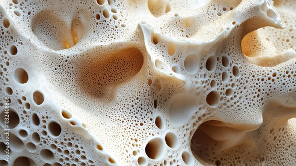 Obraz Close up of a porous sponge texture showing intricate holes and patterns