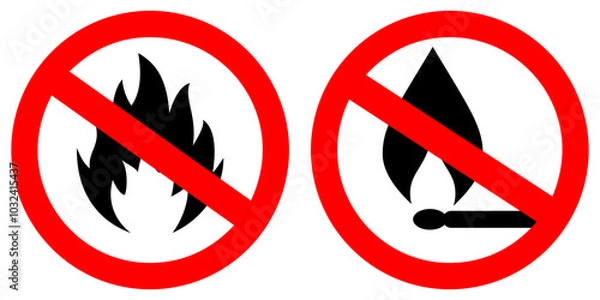 Obraz No fire vector sign, flame forbidden symbol