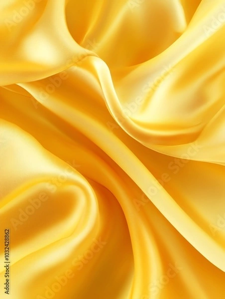 Obraz yellow Golden satin fabric draped in luxurious waves, a smooth and shiny backdrop for elegant designs
