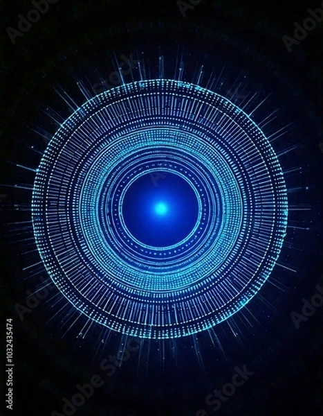Fototapeta A Fusion of Art and Technology: The Creative Digital Circle That Represents the Future of Big Data — AI-Generated

