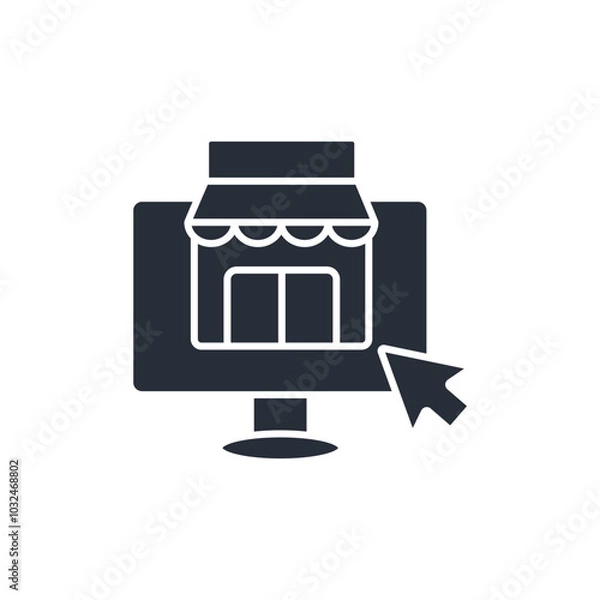 Fototapeta E-commerce icon. vector.Editable stroke.linear style sign for use web design,logo.Symbol illustration.