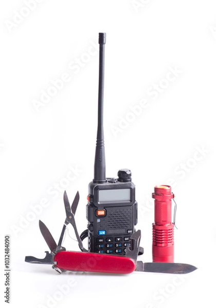 Obraz knife, radio and flashlight