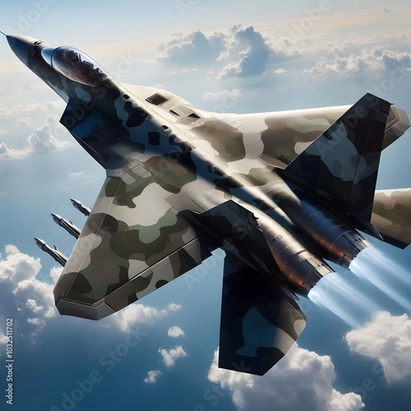 Fototapeta Fighter jet plane on the sky