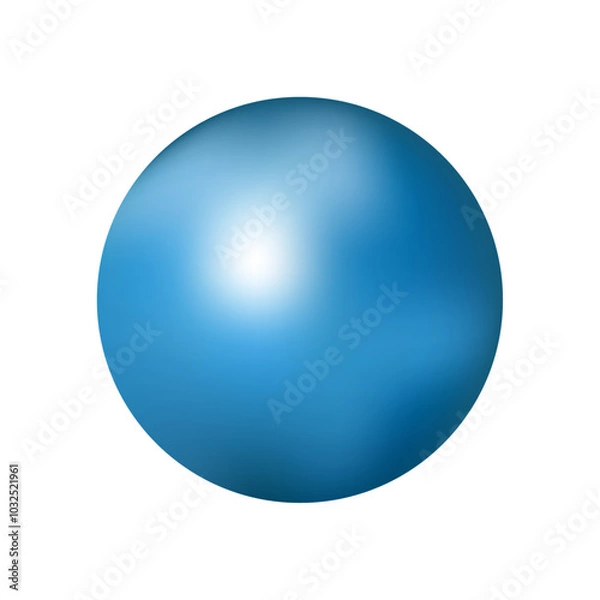 Obraz 3d metallic light blue ball on transparent background