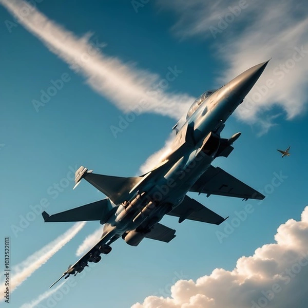 Fototapeta Fighter jet plane on the sky