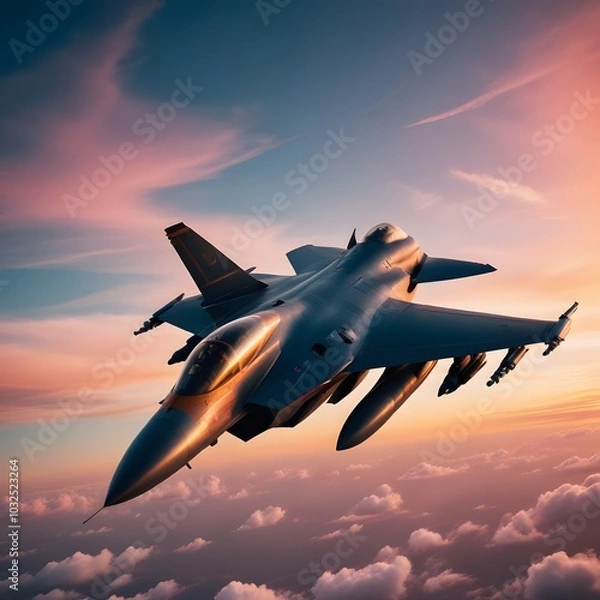 Fototapeta Fighter jet plane on the sky