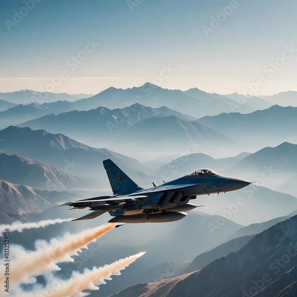 Fototapeta Fighter jet plane on the sky