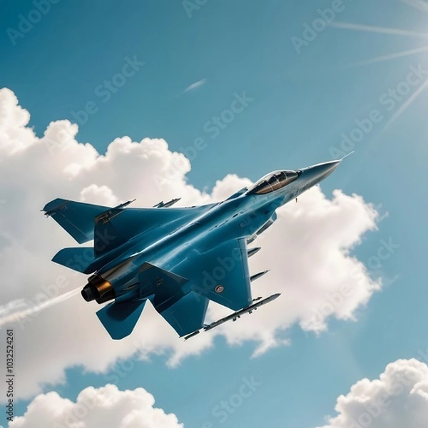 Fototapeta Fighter jet plane on the sky