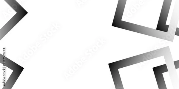 Fototapeta Abstract grayscale geometric design with interlocking squares on a white background. The fading gradient effect adds depth and dimension to the clean, minimalist composition. Ideal for modern graphic 