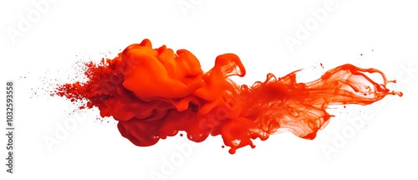 Fototapeta Vibrant red ink swirl with dynamic movement and splash effect, perfect for creative backgrounds and artistic projects.