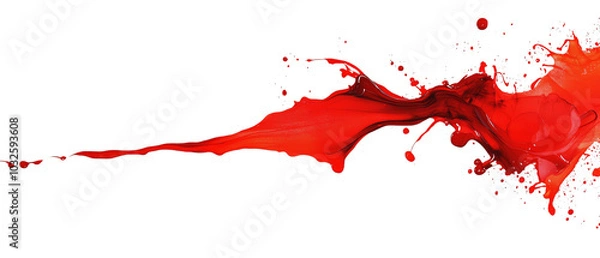 Fototapeta Vibrant red paint splash with dynamic movement, perfect for abstract backgrounds or art concepts.