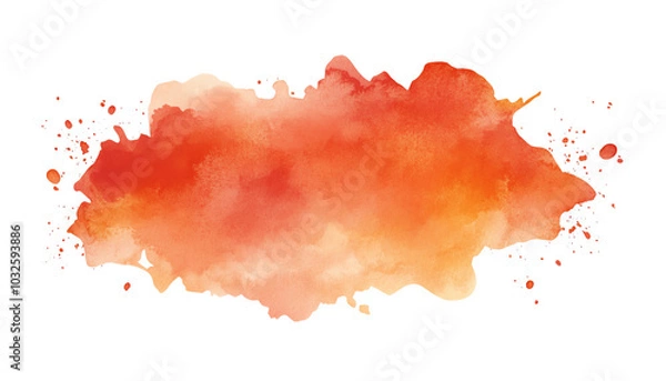 Fototapeta Vibrant watercolor splash in warm shades of orange, perfect for artistic backgrounds or design elements.