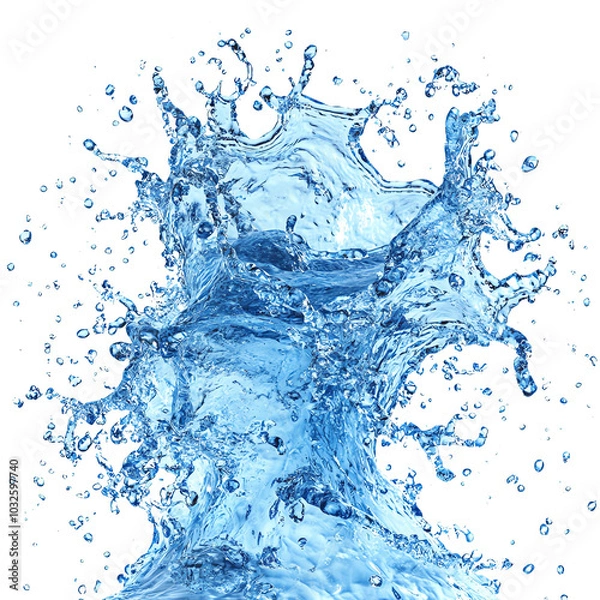 Fototapeta Beautiful water splash capturing the essence of fluid dynamics, perfect for showcasing purity and refreshment.