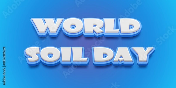Obraz Happy World Soil Day Text Effect on blue background