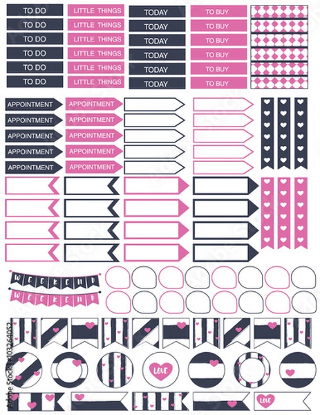 Obraz Digital planner, digital stickers, printable planner stickers