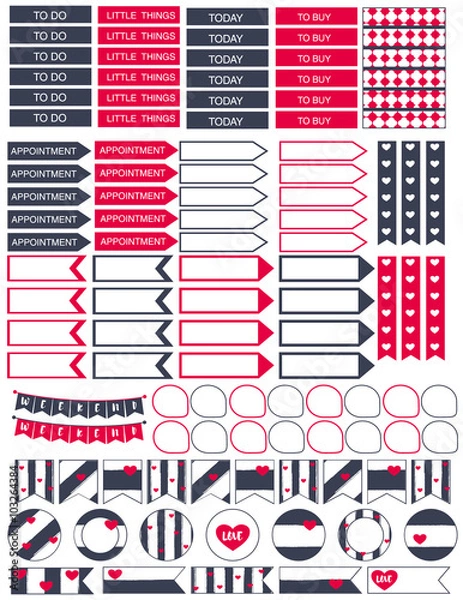 Obraz Digital planner, digital stickers, printable planner stickers