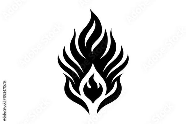 Obraz set of fire flames