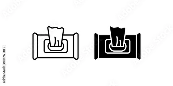 Fototapeta Wet Wipes Pack icon set .Symbol isolated white background. vector illustration. color editable.