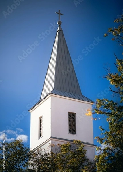 Obraz Kirchturmspitze blauer Himmel