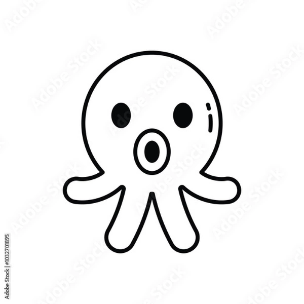 Fototapeta Octopus vector icon stock illustration