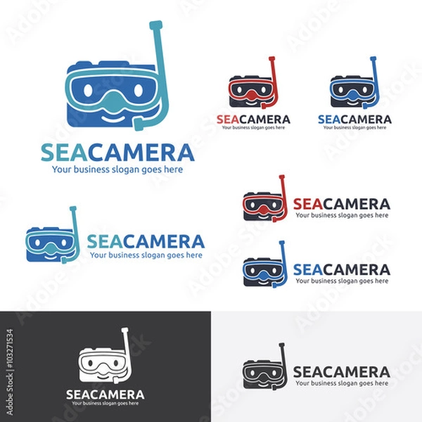 Fototapeta Sea Camera Logo, Under water camera, Diving Camera