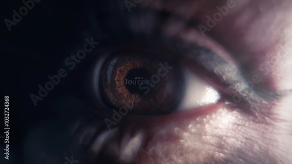 Fototapeta Closeup of a brown eye with lashes and shallow depth of field