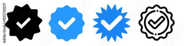 Fototapeta Correct icon set in vector